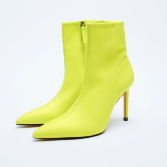Zara Shoes - Zara Womens High Heeled Ankle Boots Fabric Yellow EU 37. US 6.5 1144/810